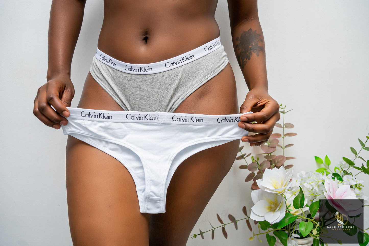 CK cotton thongs