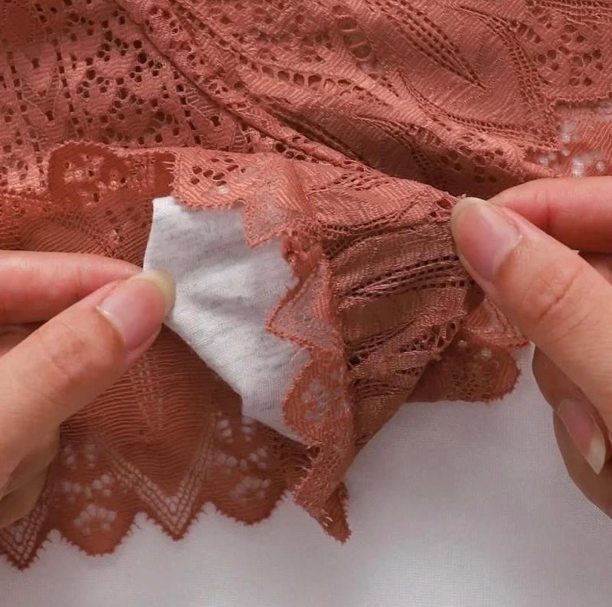 Rosé Lace High-Waisted Tie-Up Shorts
