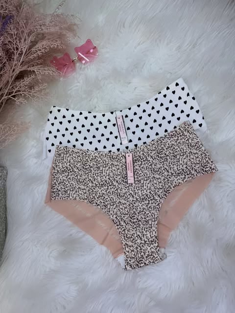 Pink Trim Leopard Print High-Waist Briefs