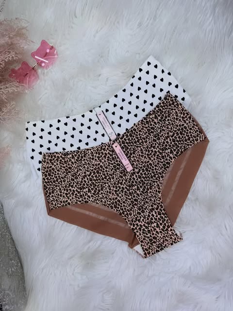 Pink Trim Leopard Print High-Waist Briefs