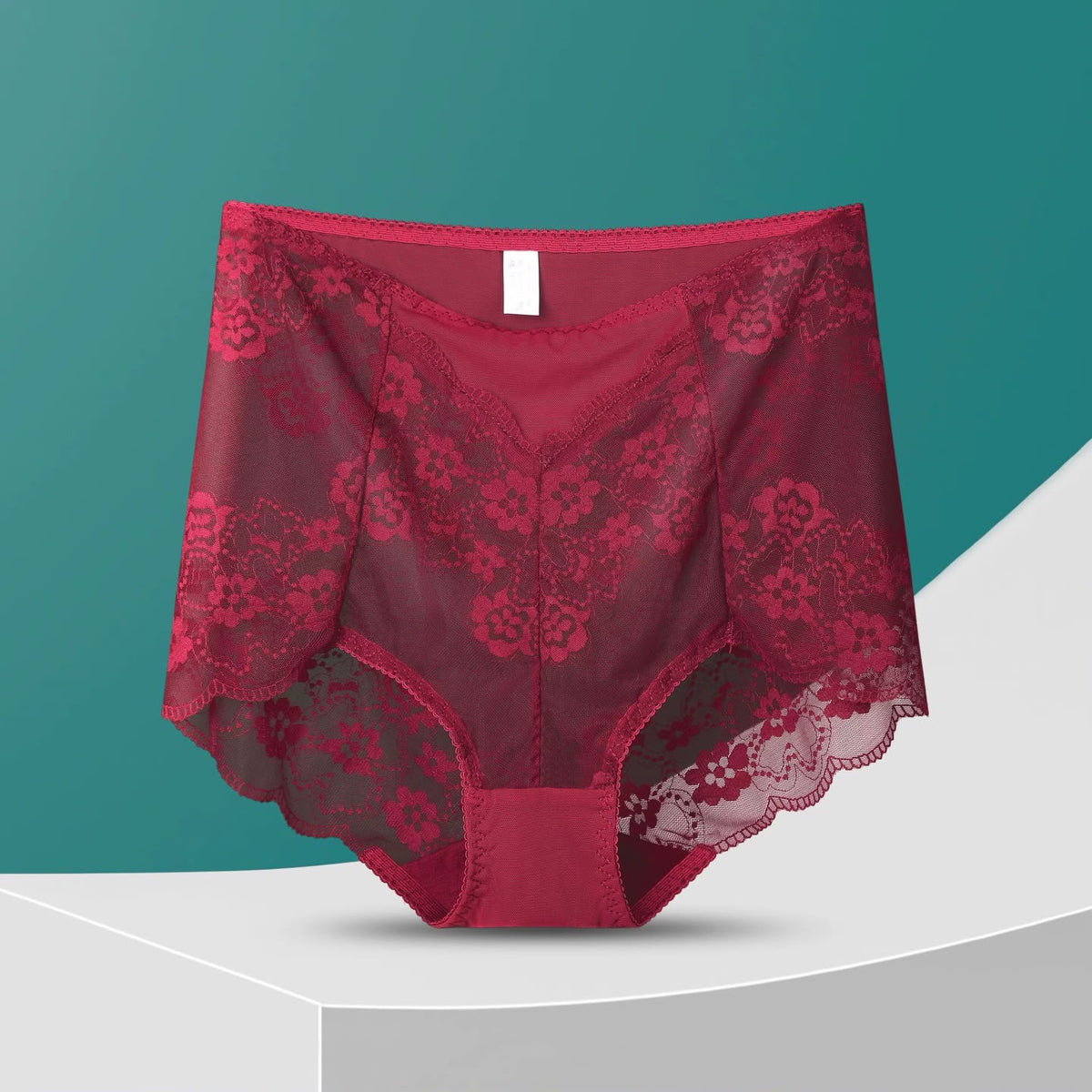 Blush Pink Floral Lace High-Waisted Boyshorts