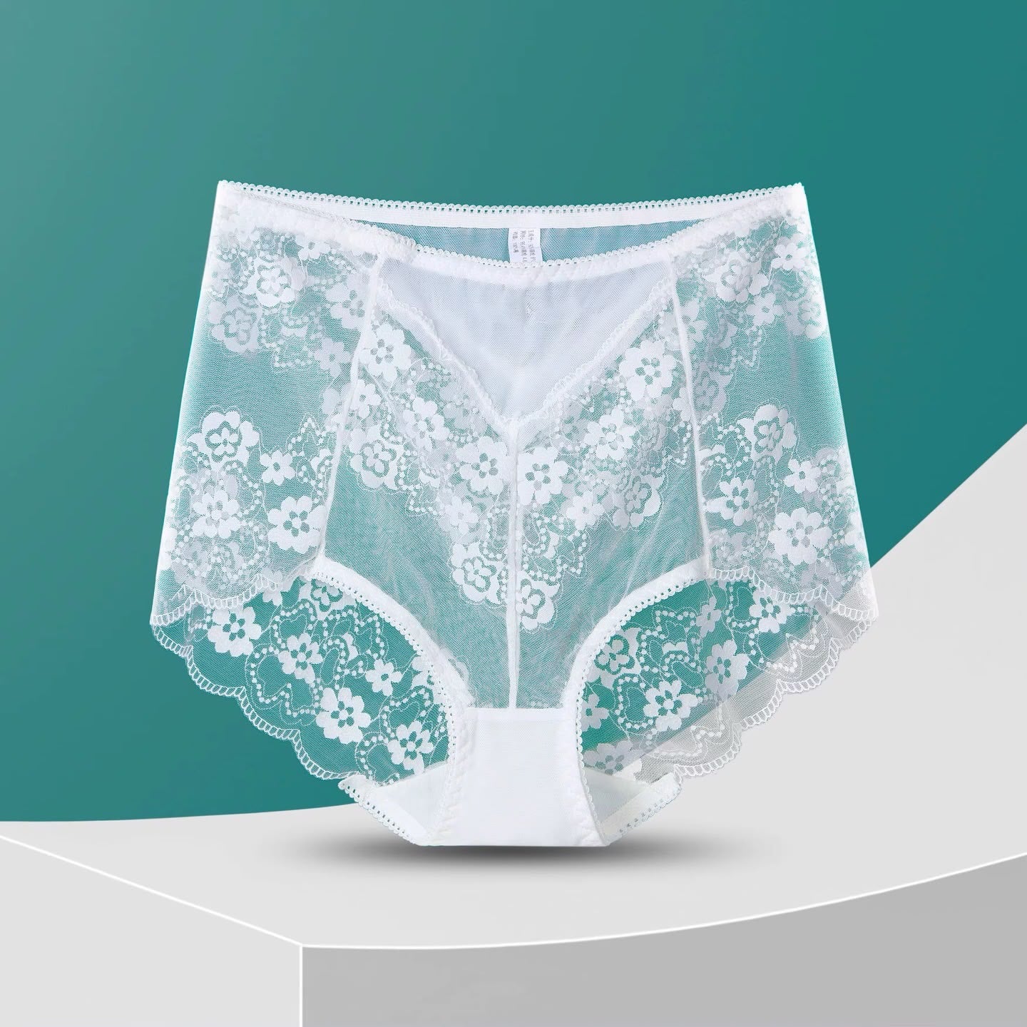 Blush Pink Floral Lace High-Waisted Boyshorts
