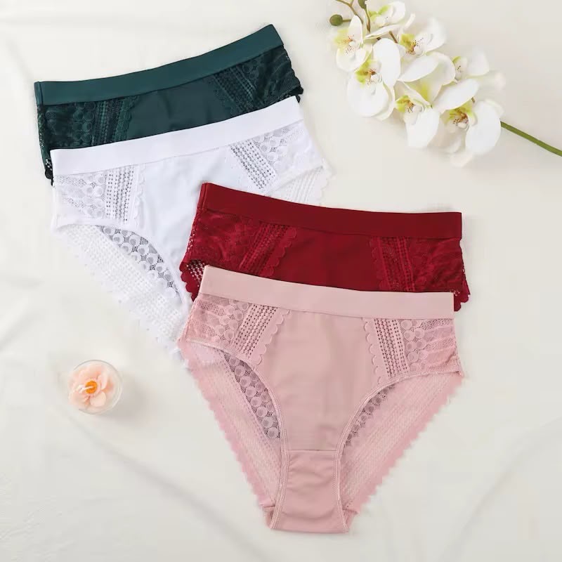 Emerald Green High-Waisted Lace Brief